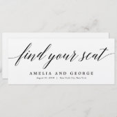 Stoelindeling Titelkaart - Modern Schrift Kaart (Voorkant / Achterkant)