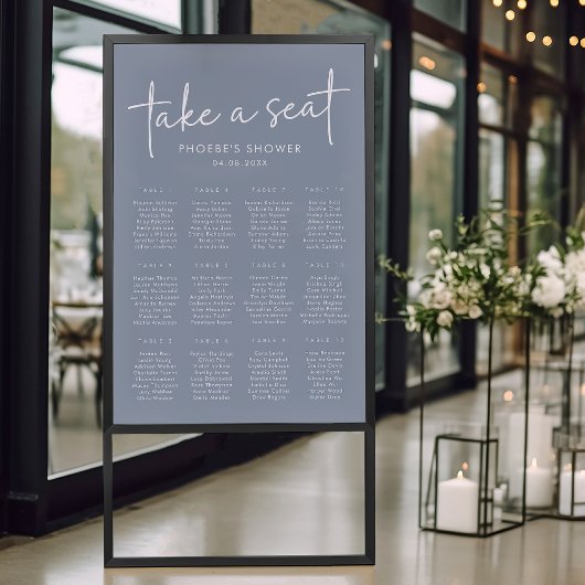 Stoelindeling voor minimalist bruiloftsfeest in st poster