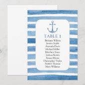 Stoelindeling voor strandtrouw met nautisch blauwe kaart (Voorkant / Achterkant)