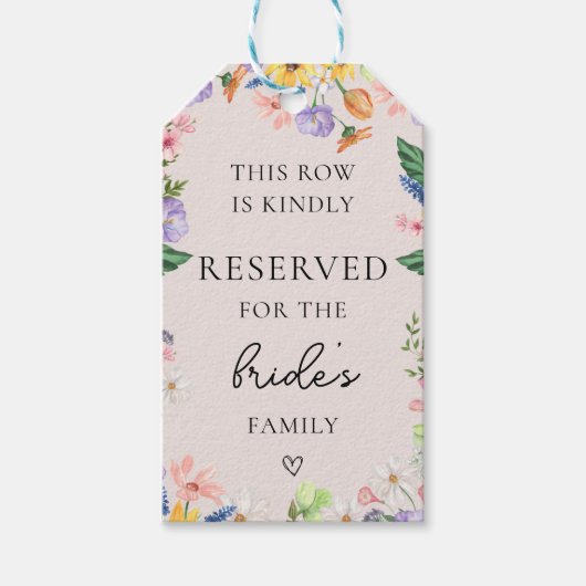 Stoelkaartje gereserveerd voor Wildflower Spring W Cadeaulabel (Voorkant)