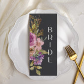 Stoelkaartje voor trouwstoelen met stoffige roze p menu