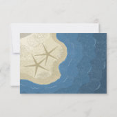 Stoelnummerkaart met zeester en oceaan kaart (Achterkant)