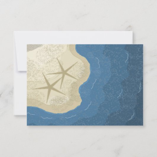 Stoelnummerkaart met zeester en oceaan kaart (Achterkant)