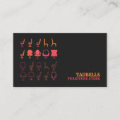 Stoelpictogrammen - Meubelwinkel Verkoop Visitekaartje (Voorkant)