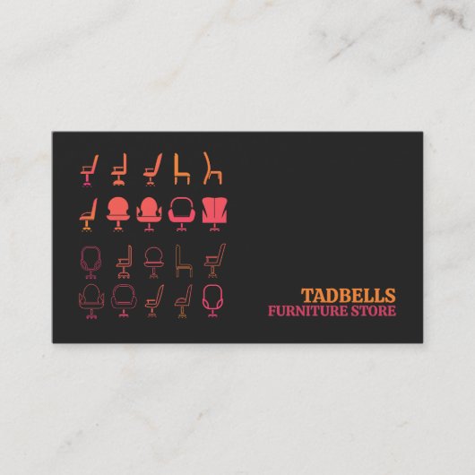 Stoelpictogrammen - Meubelwinkel Verkoop Visitekaartje (Voorkant)