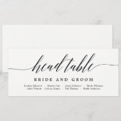 Stoelplan hoofdtafelkaart - Modern schrift Kaart (Voorkant / Achterkant)