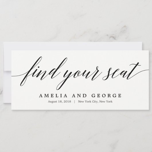 Stoelplan Titelkaart - Modern Schrift Kaart (Voorkant)