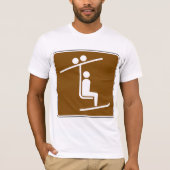 Stoeltjeslift Teken Mannen T-shirt (Voorkant)