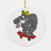 stoep surfin gorilla keramisch ornament (Achterkant)