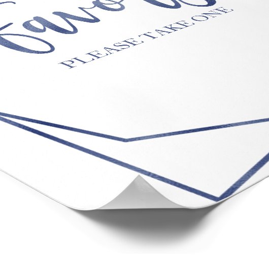 Stoer Blauwe Aquarel Bloemen Favorieten Bord Poster (Hoek)