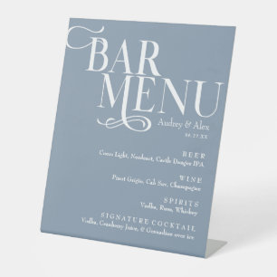 Stoer blauwe bar menu standaard bord reclamebord met voetstuk
