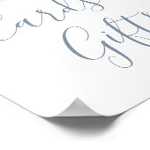 Stoer blauwe bloemige trouwkaarten en -cadeaus bor poster (Hoek)