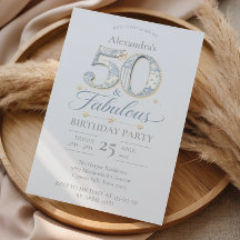Stoer Blauwe Elegante 50 & Fantastische Verjaardag