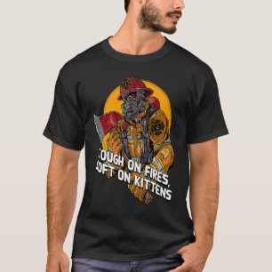 Stoer op Vuren op Kittens Brandweerman Kat Brandwe T-shirt
