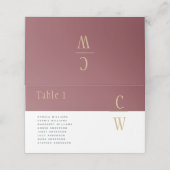 Stoer Roze Roze Gouden Trouw TAFEL Nummer Namen Plaatskaartje (Buitenkant ongevouwen)
