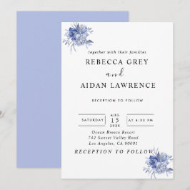 stoer stoffige blauwe rozen en andere bloemen kaart