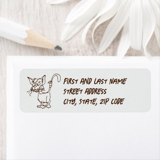 Stoere Alley Cat Cartoon - Grappige Tomcat Attitud Etiket (Insitu)