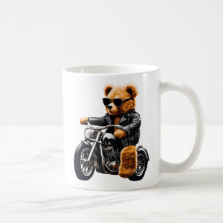 Stoere Biker Teddybeer Kunst – Grappige Leer Bekle Koffiemok