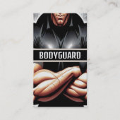 Stoere bodyguard met grote spieren visitekaartje (Voorkant)