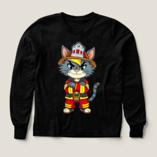 Stoere brandweerkat – jaren 90 Cartoon stijl