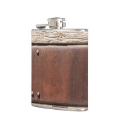 Stoere bruine look van ijzer, klinknagels, leer &  heupfles (Links)