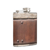 Stoere bruine look van ijzer, klinknagels, leer &  heupfles (Rechts)