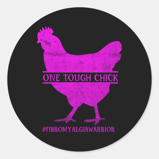 Stoere Chick Fibromyalgia Warrior - Bewustzijn Ronde Sticker (Voorkant)