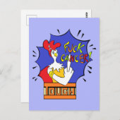 Stoere Chick White Ribbon F**k Kanker Briefkaart (Voorkant / Achterkant)