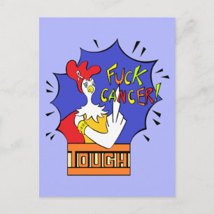 Stoere Chick White Ribbon F**k Kanker Briefkaart