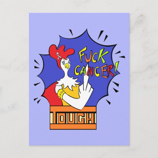Stoere Chick White Ribbon F**k Kanker Briefkaart (Voorkant)