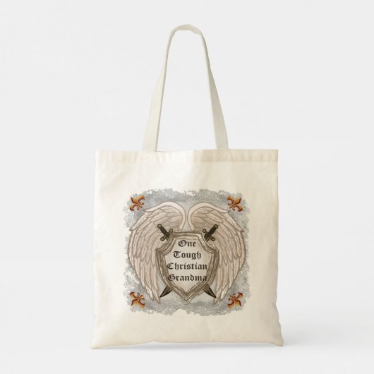 Stoere Christelijke oma canvas tas (Achterkant)