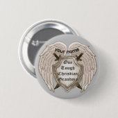 Stoere Christelijke oma pin knop Ronde Button 5,7 Cm (Voorkant /achterkant)