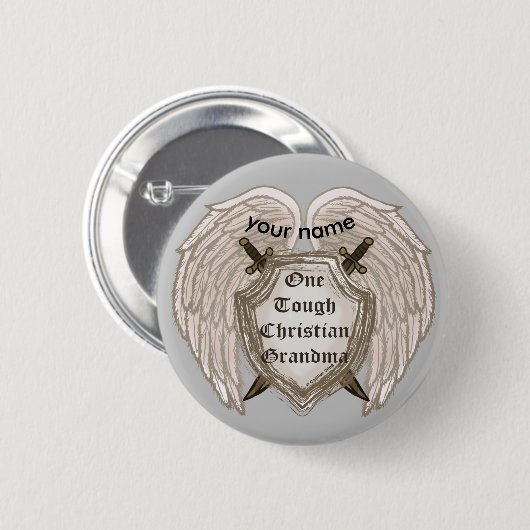 Stoere Christelijke oma pin knop Ronde Button 5,7 Cm (Voorkant /achterkant)