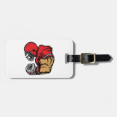 Stoere Football Warrior Mascot Rode Helmspier Bagagelabel (Voorkant horizontaal)