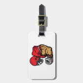 Stoere Football Warrior Mascot Rode Helmspier Bagagelabel (Voorkant verticaal)