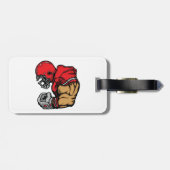 Stoere Football Warrior Mascot Rode Helmspier Bagagelabel (Achterkant horizontaal)