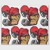 Stoere Football Warrior Mascot Rode Helmspier Cadeaupapier (Vlak)