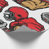 Stoere Football Warrior Mascot Rode Helmspier Cadeaupapier