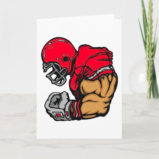 Stoere Football Warrior Mascot Rode Helmspier Kaart