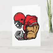 Stoere Football Warrior Mascot Rode Helmspier Kaart (Voorkant)