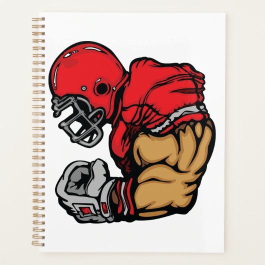 Stoere Football Warrior Mascot Rode Helmspier Planner (Voorkant)