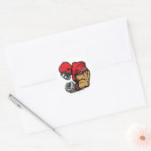 Stoere Football Warrior Mascot Rode Helmspier Ronde Sticker (Envelop)