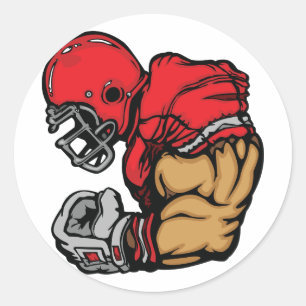 Stoere Football Warrior Mascot Rode Helmspier Ronde Sticker