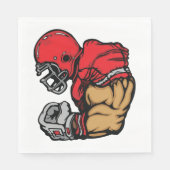 Stoere Football Warrior Mascot Rode Helmspier Servet (Voorkant)