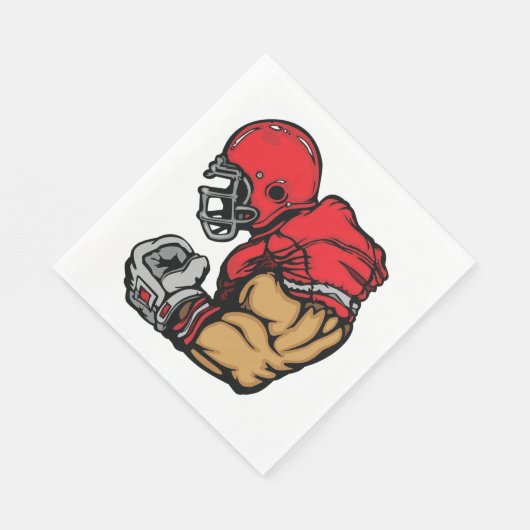 Stoere Football Warrior Mascot Rode Helmspier Servet (Hoek)