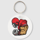 Stoere Football Warrior Mascot Rode Helmspier Sleutelhanger (Voorkant)