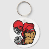 Stoere Football Warrior Mascot Rode Helmspier Sleutelhanger (Achterkant)