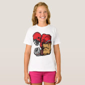 Stoere Football Warrior Mascot Rode Helmspier T-shirt (Voorkant volledig)