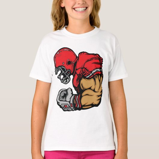 Stoere Football Warrior Mascot Rode Helmspier T-shirt (Voorkant)