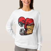 Stoere Football Warrior Mascot Rode Helmspier T-shirt (Voorkant)